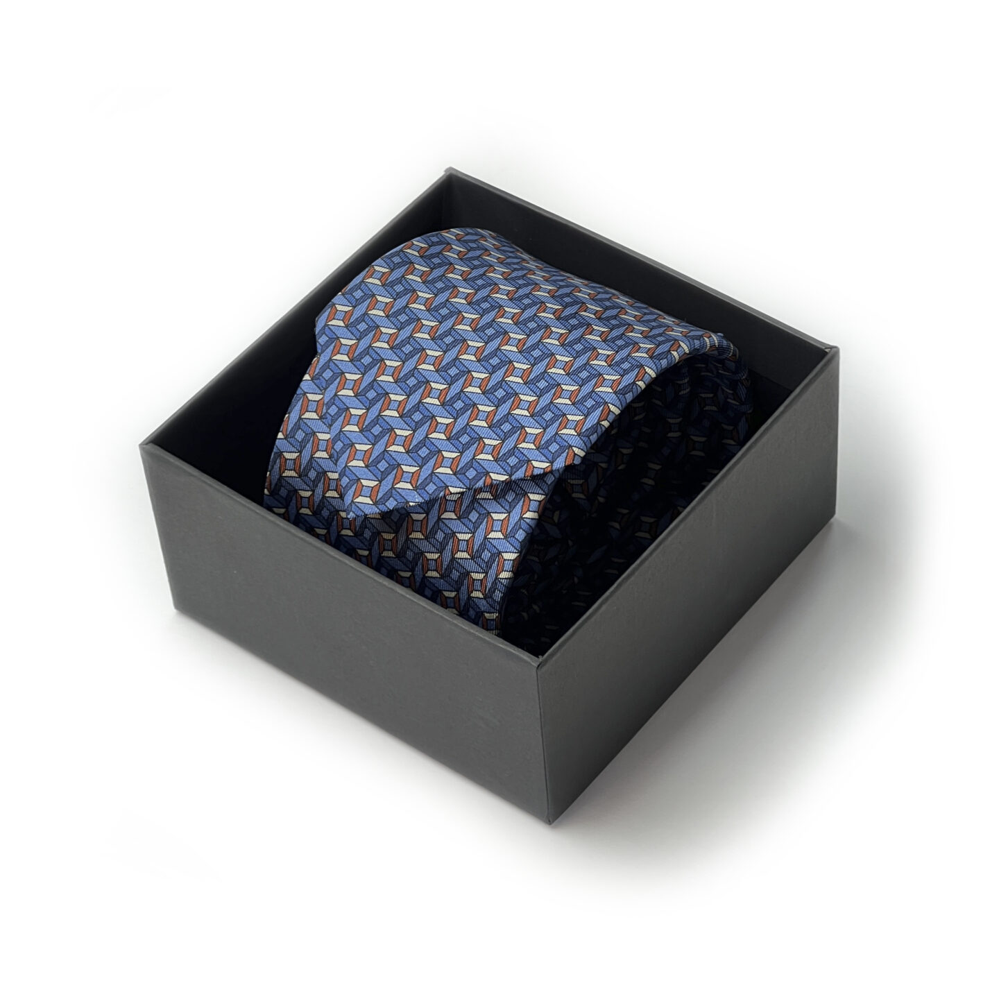 tamsiai mėlynas margas kaklaraištis