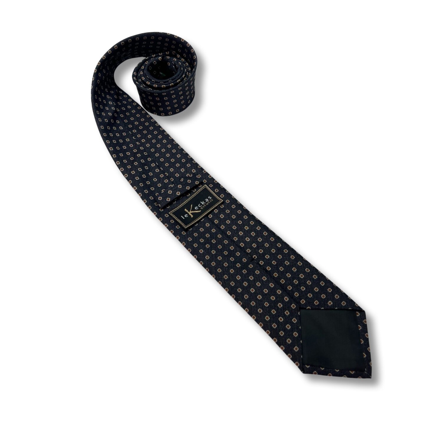 Pilkas kaklaraištis su rudu kvadrateliu rastu