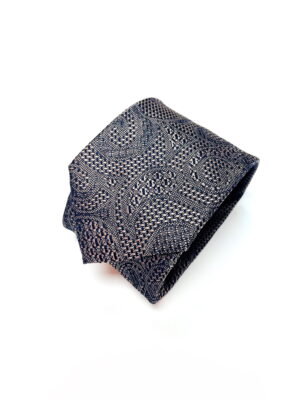 Natūralaus šilko žakardinio pynimo kakavos atspalvio kaklaraištis