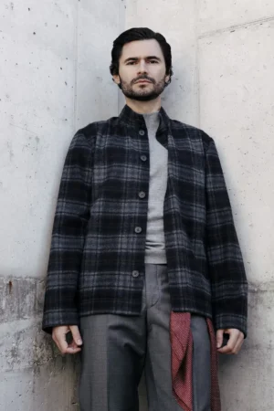 Vyriškas mėlynas overshirt, overshirt, megztukas švarkas, vyriškas megztukas, vyriškas švarkas, Vyriškas languotas overshirt švarkas- megztukas, overshirt švarkas, megztukas