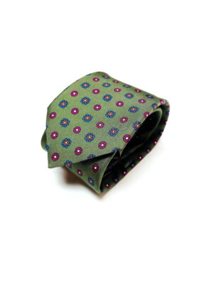 Natūralaus šilko žalias kaklaraištis