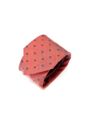 Natūralaus šilko koralinės spalvos kaklaraištis