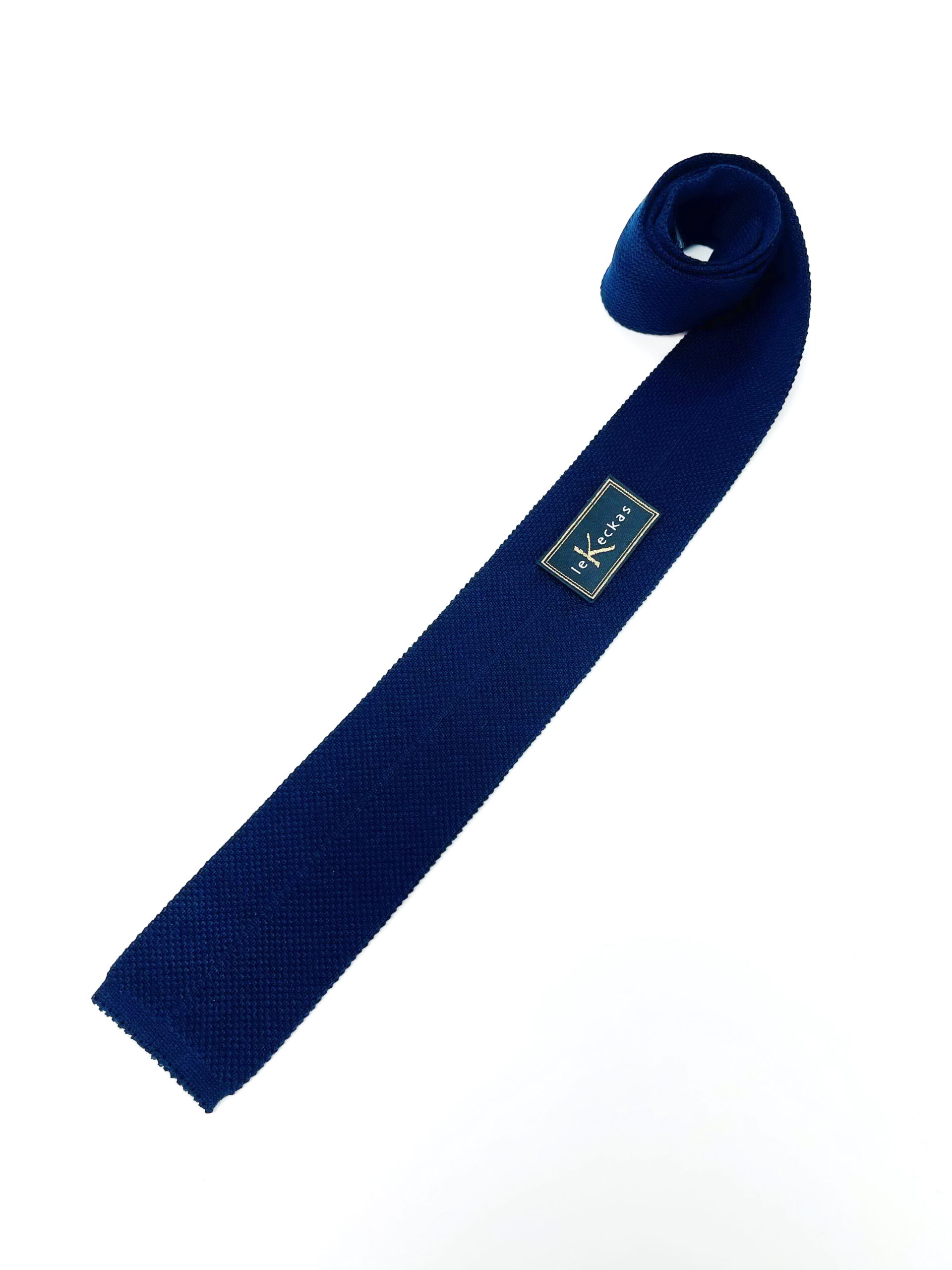 Tamsiai mėlynas megztas kaklaraištis - Image 2